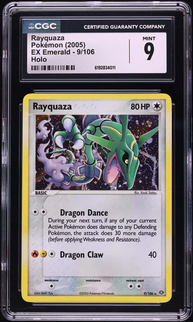 2005 Pokemon EX Emerald Holo Rayquaza #9 CGC 9 MINT