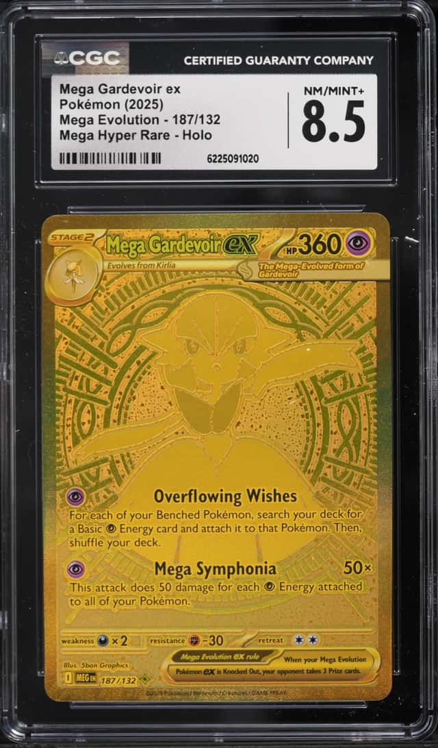 2025 Pokemon Mega Evolution MHR Mega Gardevoir ex #187 CGC 8.5 NM-MT+