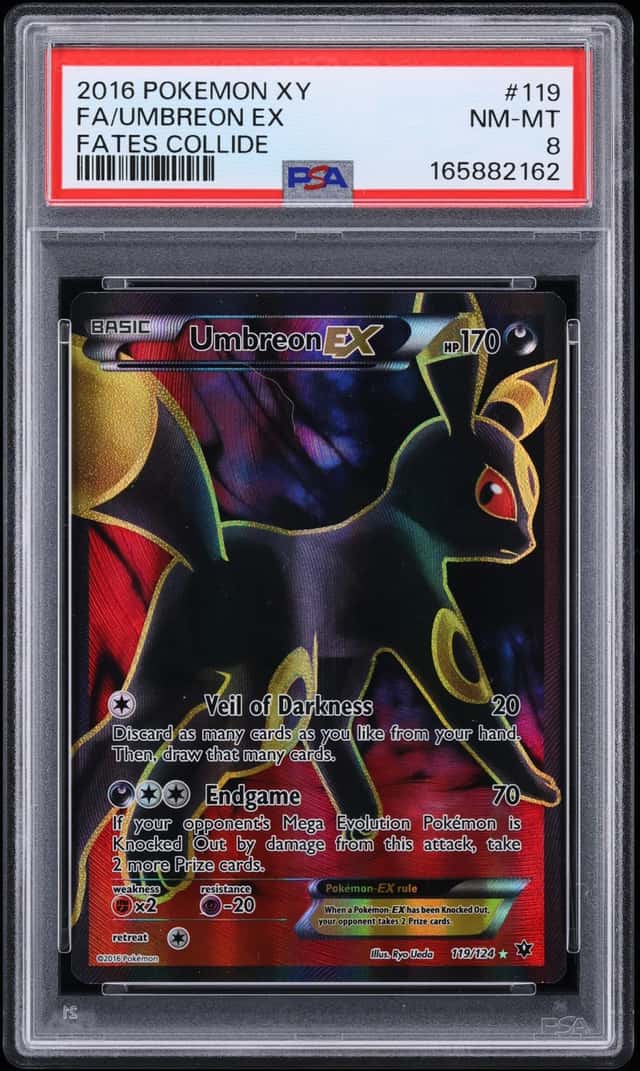 2016 Pokemon XY Fates Collide Full Art Umbreon EX #119 PSA 8 NM-MT