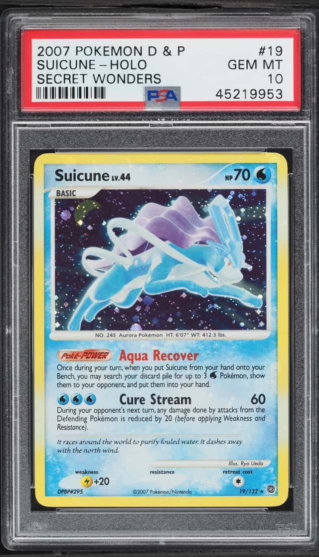 2007 Pokemon Diamond & Pearl Secret Wonders Holo Suicune #19 PSA 10 GEM MINT