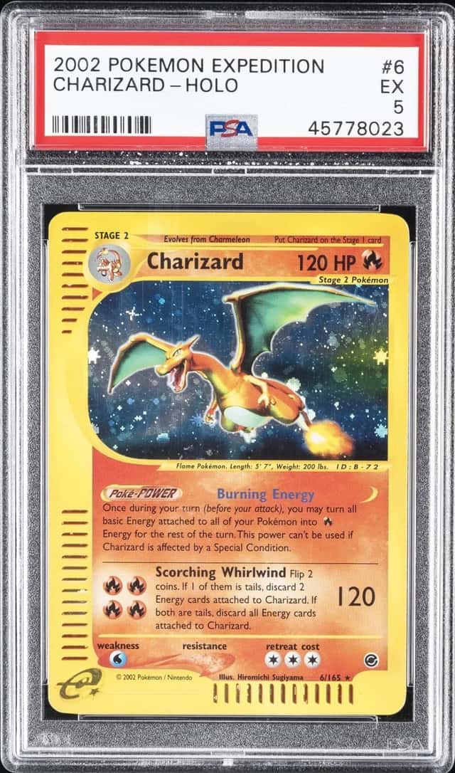2002 POKEMON EXPEDITION #6 CHARIZARD-HOLO PSA 5