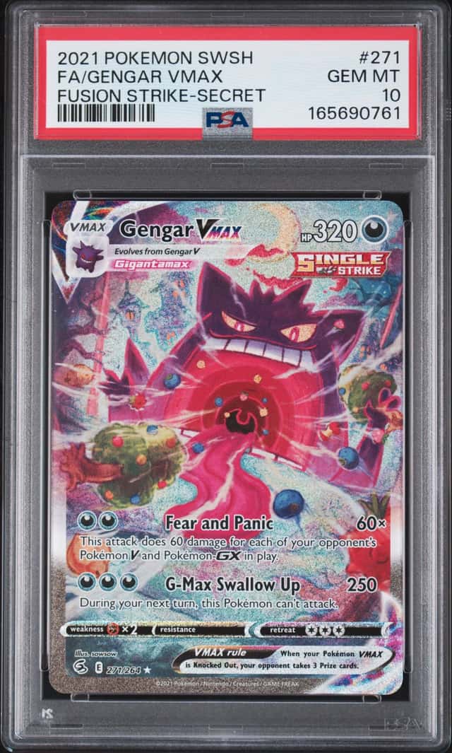 2021 Pokemon SWSH Fusion Strike Gengar VMAX #271/264 PSA 10 GEM MINT
