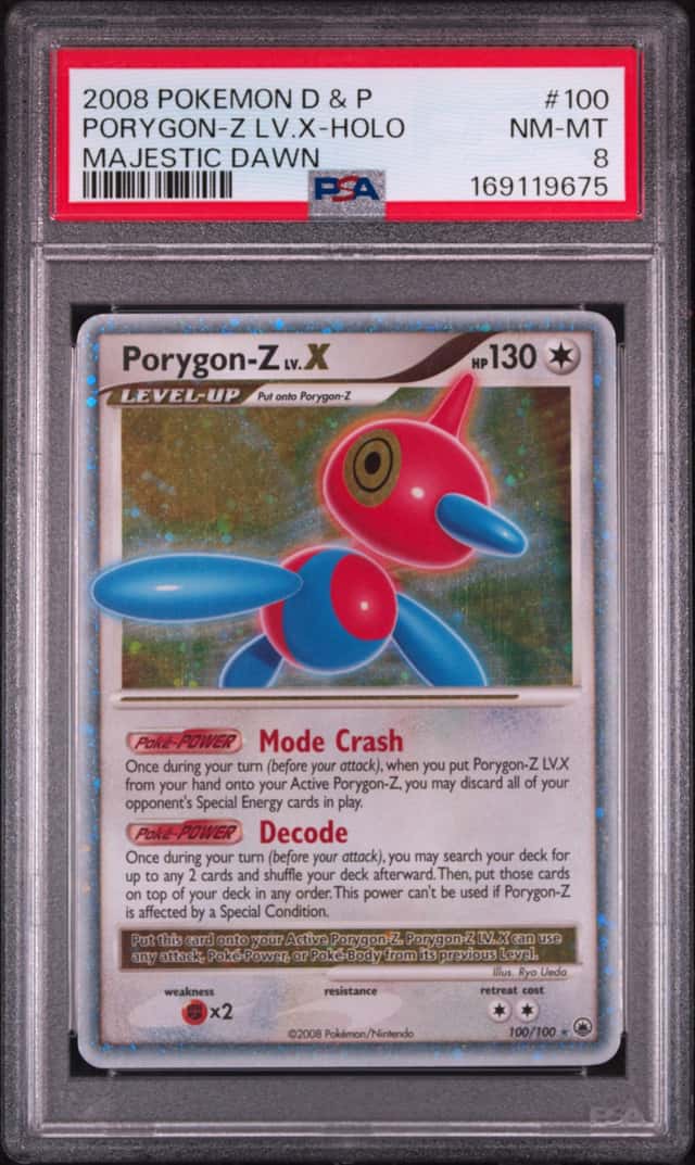 2008 POKEMON DIAMOND & PEARL MAJESTIC DAWN #100 PORYGON-Z LV.X-HOLO PSA 8