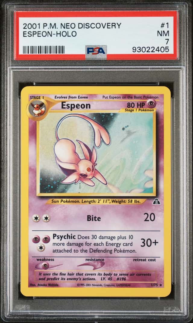 93022405 Espeon 2001 Pokemon Neo Discovery #1 Holo PSA 7