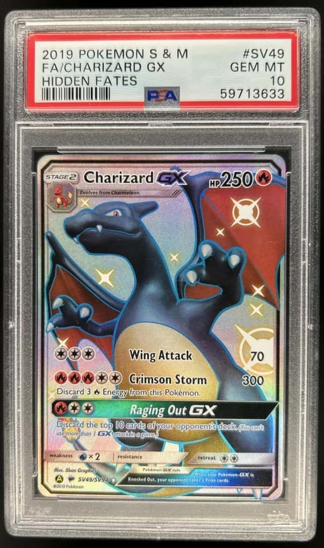 2019 Pokemon SM Hidden Fates Charizard GX #SV49/SV94 PSA 10 GEM MINT