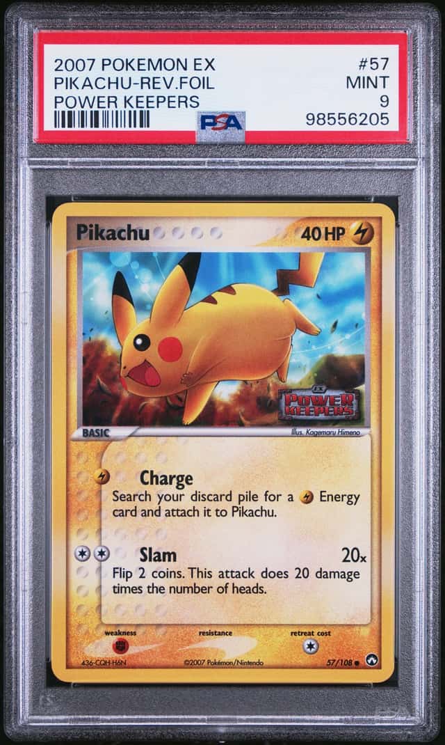 2007 POKEMON EX PIKACHU-REV.FOIL POWER KEEPERS #57 PSA 9