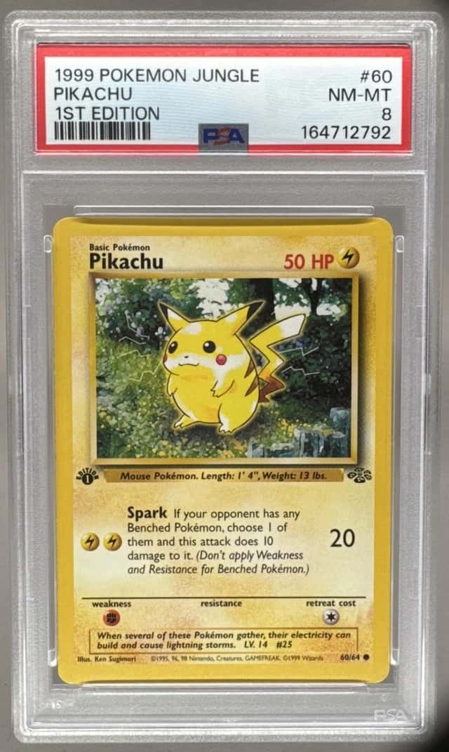 164712792 Pikachu 1999 Pokemon Jungle 1st Edition #60/64 PSA 8