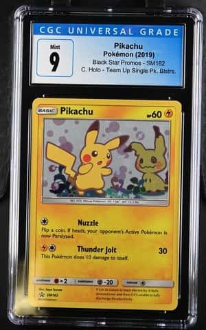 2019 Pokemon PIKACHU #SM162 Black Star Promo Team Up Single Blisters EN CGC 9