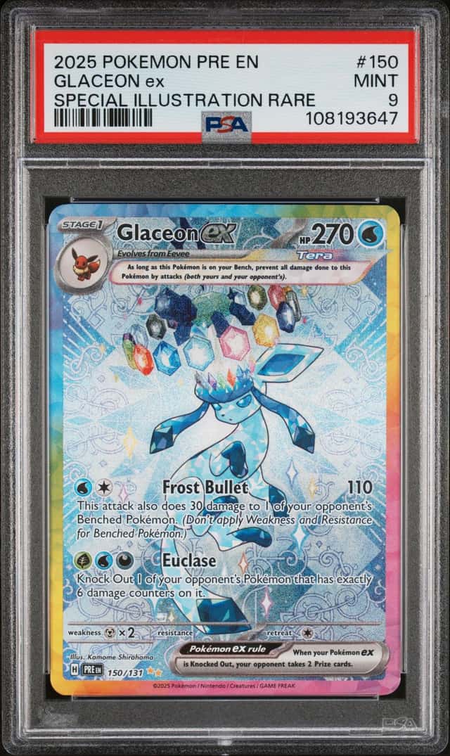 2025 Pokemon Prismatic Glaceon ex Special Illustration Rare #150/131 PSA 9