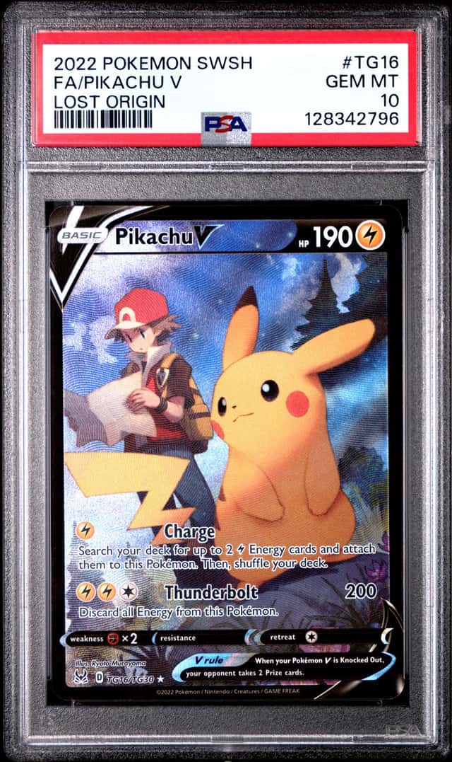 2022 Pokemon SWSH Lost Origin Pikachu V Trainer Gallery #TG16/TG30 PSA 10