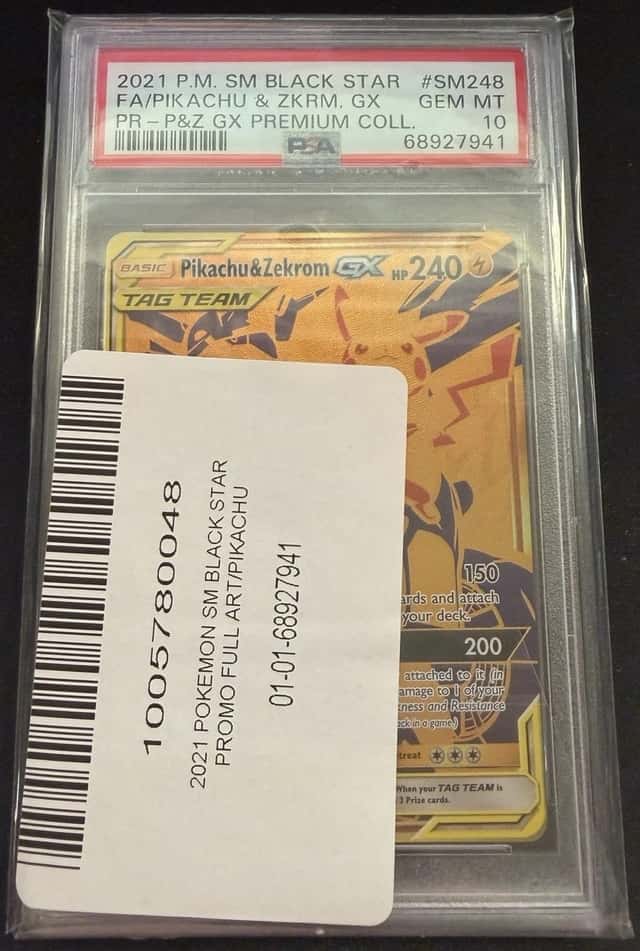 Pikachu & Zekrom GX SM248 Black Star Promo TAG TEAM Holo PSA 10