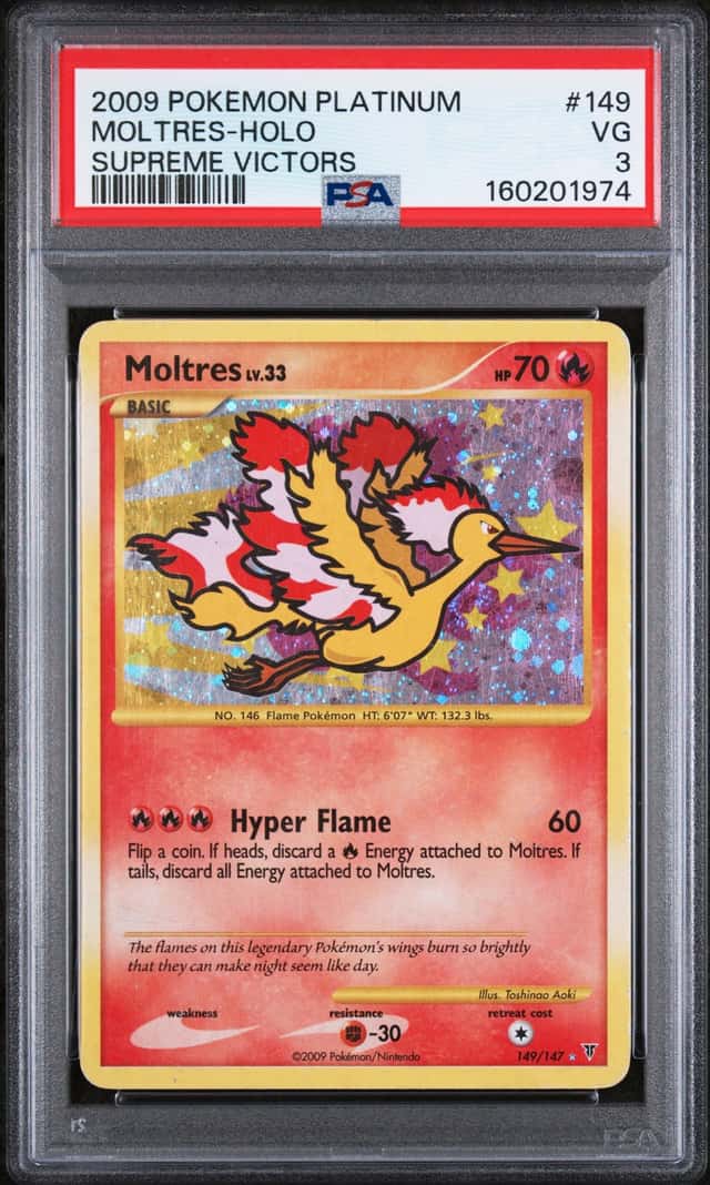 2009 Pokemon Platinum Supreme Victors Moltres #149/147 PSA 3