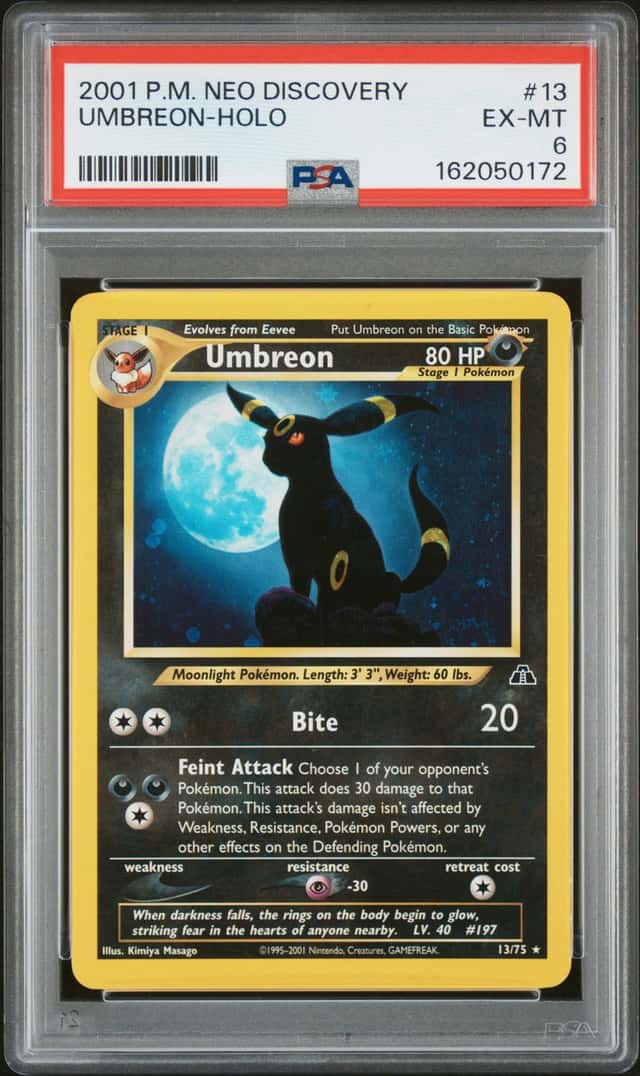 2001 Pokemon Neo Discovery Umbreon Holo #13/75 PSA 6