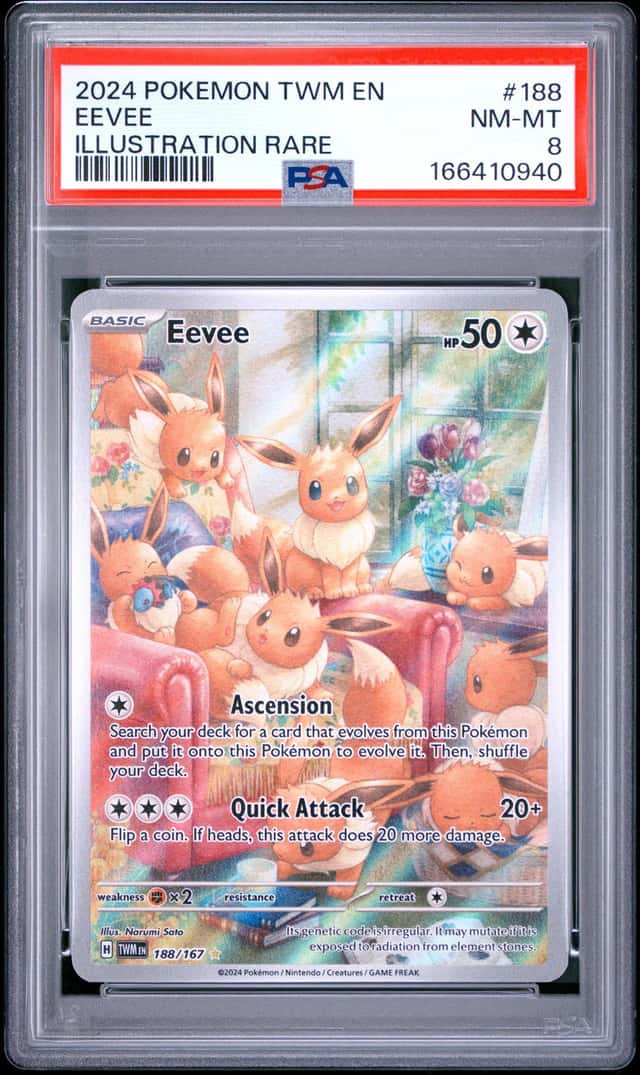 2024 Pokemon Twilight Masquerade Eevee #188/167 Illustration Rare PSA 8