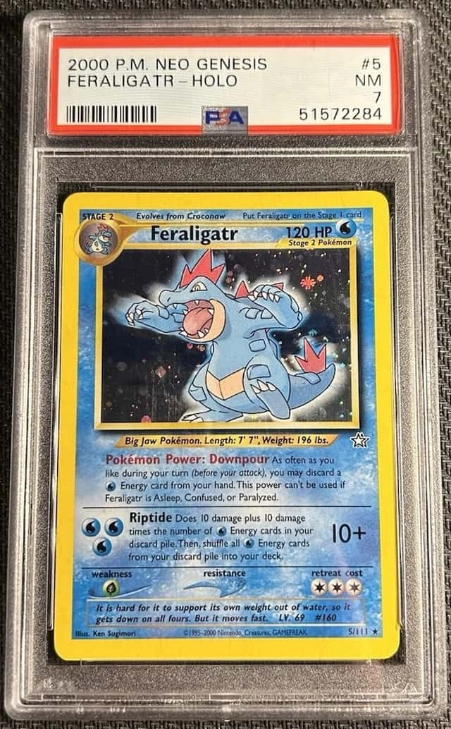 Pokémon TCG Feraligatr 5/111 Neo Genesis Holo PSA 7