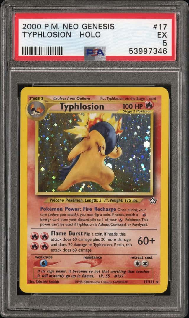 Pokémon TCG Typhlosion 17/111 Neo Genesis Holo PSA 5