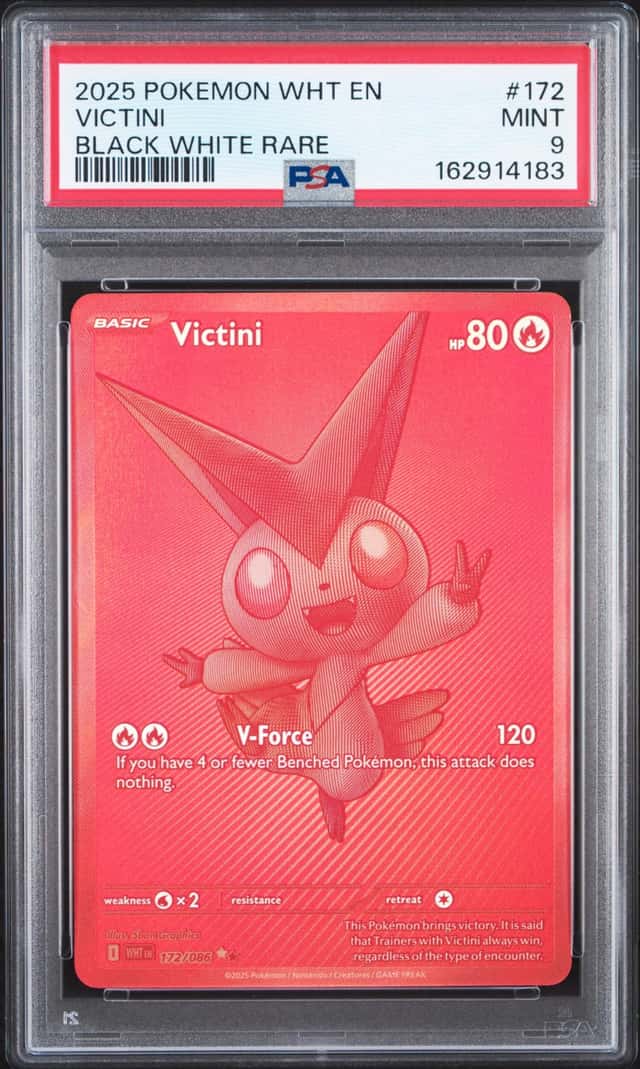 2025 Pokemon White Flare Victini Black and Rare #172/086 PSA 9