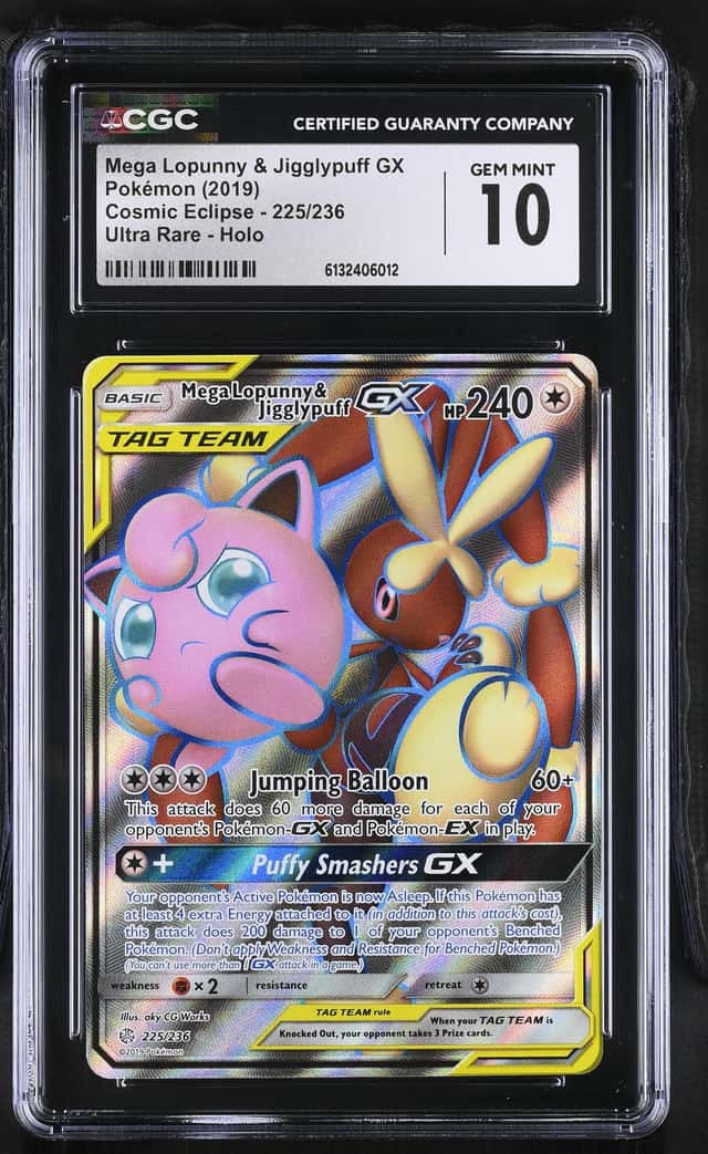 🔥Mega Lopunny & Jigglypuff GX 225/236 Pokemon Comic Eclipse Holo Rare🔥