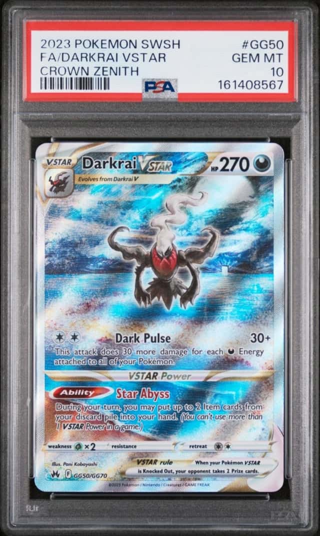 Pokemon Darkrai Vstar Sword Shield Crown Zenith Full Art GG50/GG70 PSA 10
