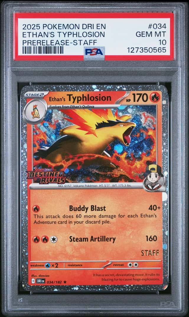 2025 POKEMON DRI EN-DESTINED RIVALS PRERELEASE-STAFF ETHAN'S TYPHLOSION