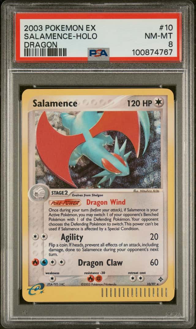 2003 Pokémon TCG EX Dragon Salamence Holo #10/97 PSA 8 English