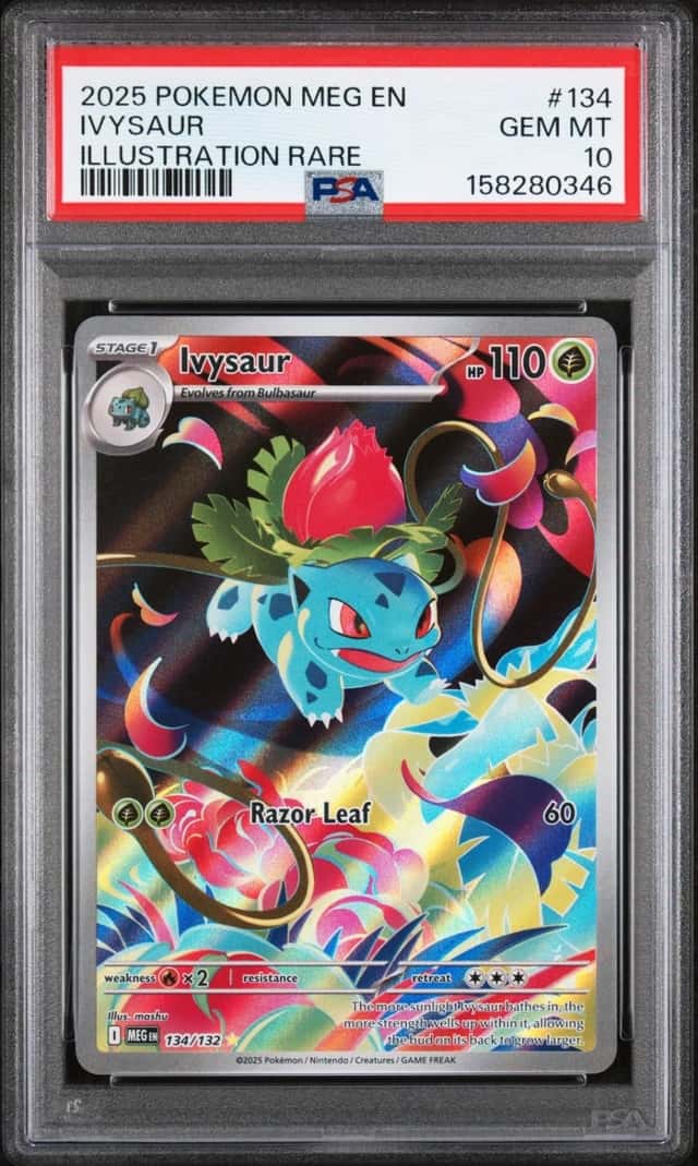 2025 POKEMON MEG EN-MEGA EVOLUTION ILLUSTRATION RARE #134 IVYSAUR PSA 10