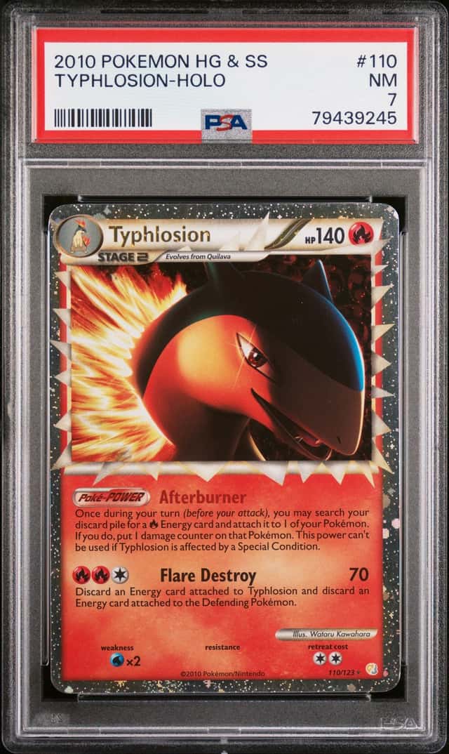 2010 POKEMON HEARTGOLD & SOULSILVER #110/123 TYPHLOSION PSA 7