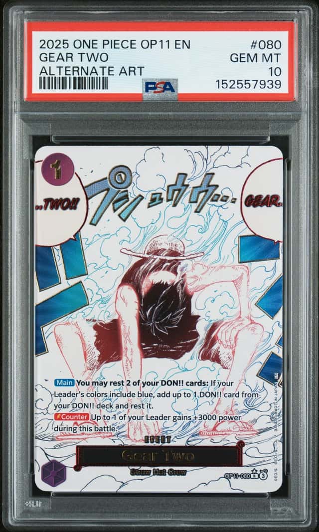 2025 One Piece Gear Two Rare Alternative Art #OP11-080 PSA 10 GEM MINT