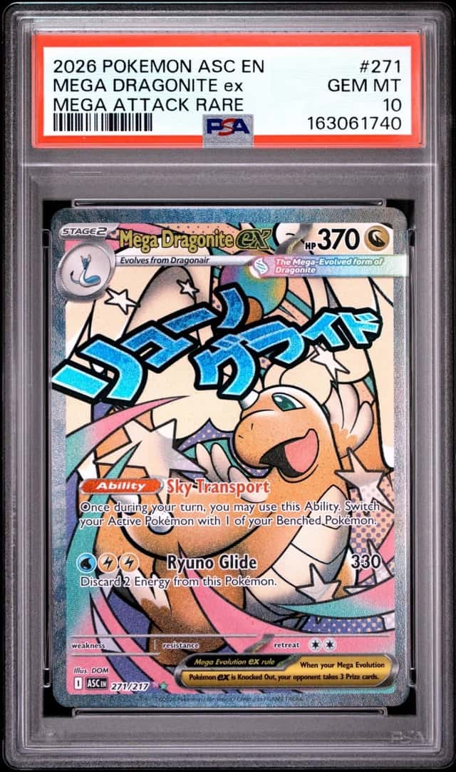 2026 POKEMON ASCENDED HEROES MEGA ATTACK RARE #271 MEGA DRAGONITE EX PSA 10