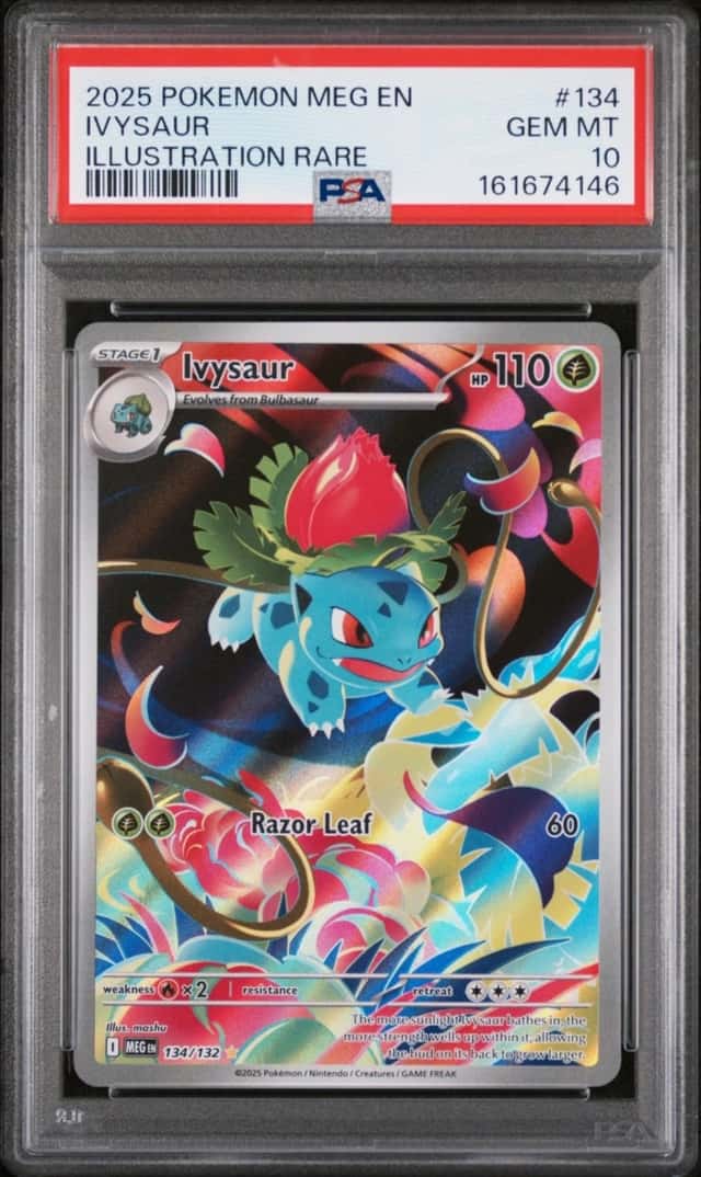 2025 POKEMON MEG EN-MEGA EVOLUTION ILLUSTRATION RARE #134 IVYSAUR PSA 10