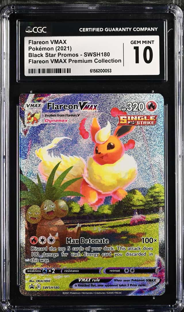 CGC 10 GEM MINT 2021 Pokemon ENG Flareon VMAX E SWSH180 Promo