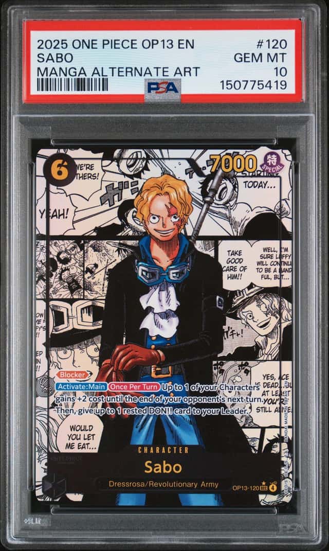 2025 One Piece OP13 EN Manga Alternate Art #120 Sabo PSA 10 GEM MINT