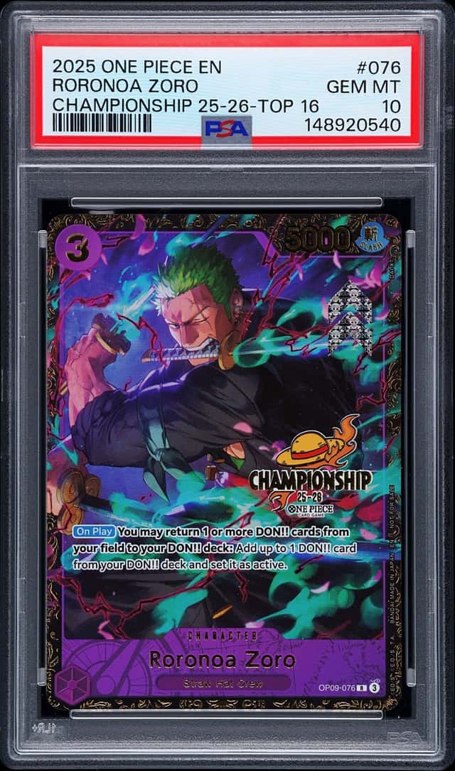 2025 One Piece Promo Championship '25 Regional Top 16 Prize Roronoa Zoro #OP09076