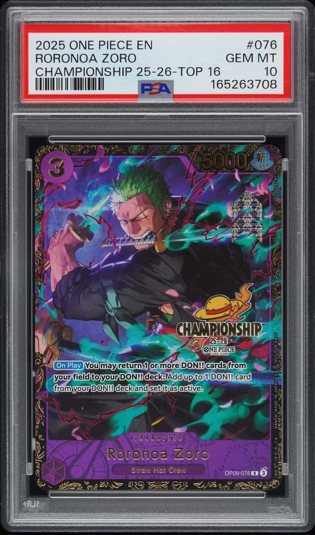 2025 One Piece Promo Championship '25 Regional Top 16 Prize Roronoa Zoro #OP09076