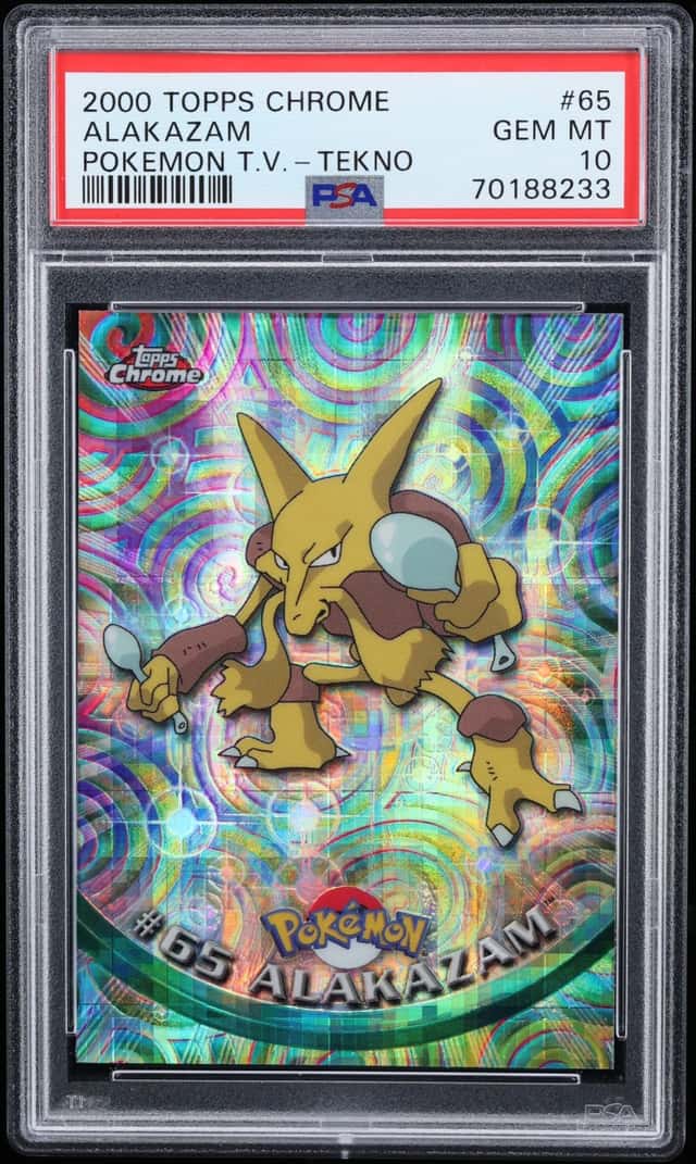 2000 Topps Chrome Pokemon T.V. Tekno Alakazam #65 PSA 10 GEM MINT