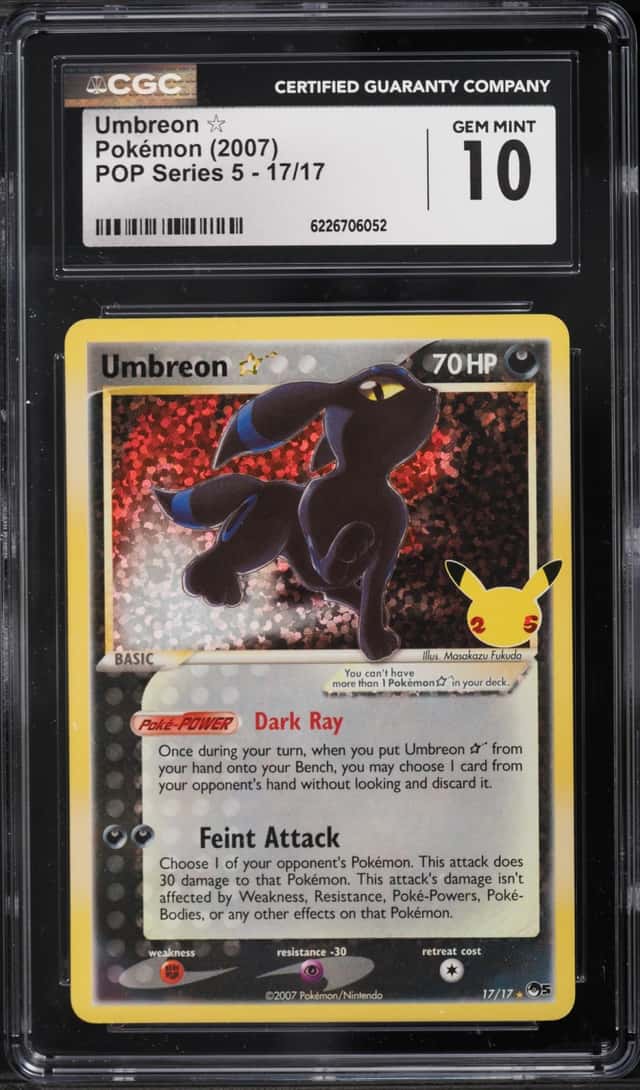 2007 Pokemon POP Series 5 Umbreon Gold Star #17 CGC 10 GEM MINT