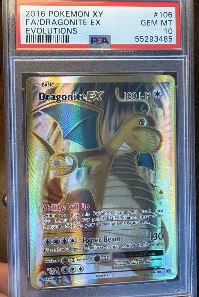 2016 POKEMON TCG XY EVOLUTIONS #106 FULL ART/DRAGONITE EX PSA 10 GEM MINT