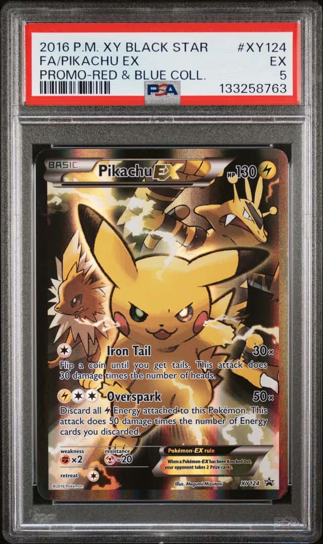 Pikachu EX XY124 PSA 5 XY Black Star Promos Pokemon English Full Art 2016
