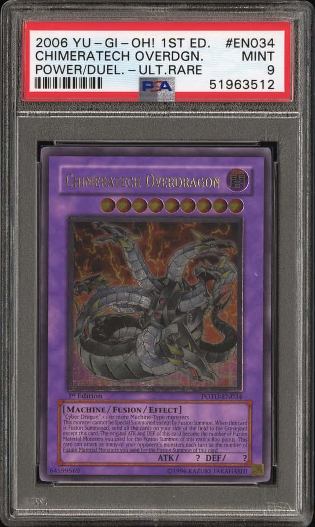 Chimeratech Overdragon POTD-EN034 1st Edition-Ultimate Rare Yugioh PSA 9 *512