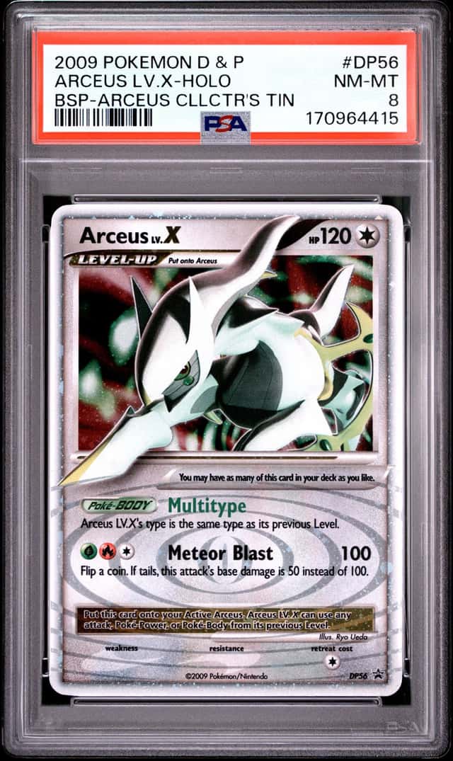 2009 POKEMON DIAMOND & PEARL BLACK STAR PROMO #DP56 ARCEUS LV.X-HOLO PSA 8