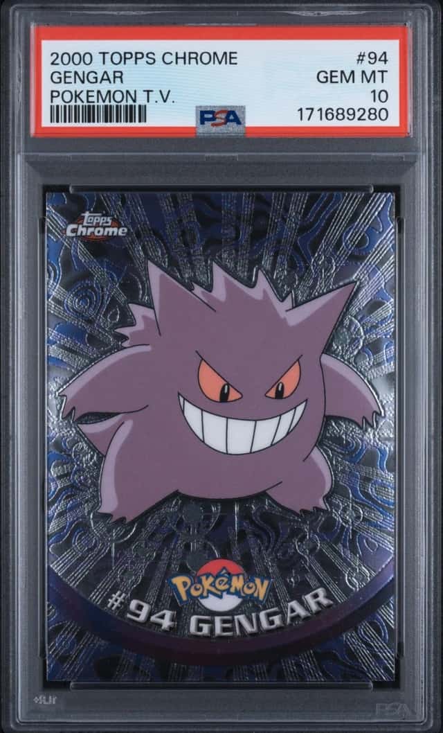 2000 TOPPS CHROME POKEMON T.V. #94 GENGAR PSA 10