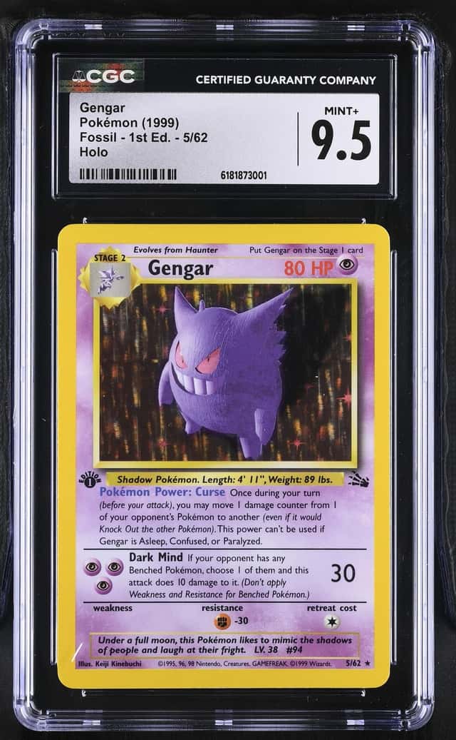 1999 Pokemon Fossil 1st Edition #5 Gengar - Holo CGC 9.5 MINT+