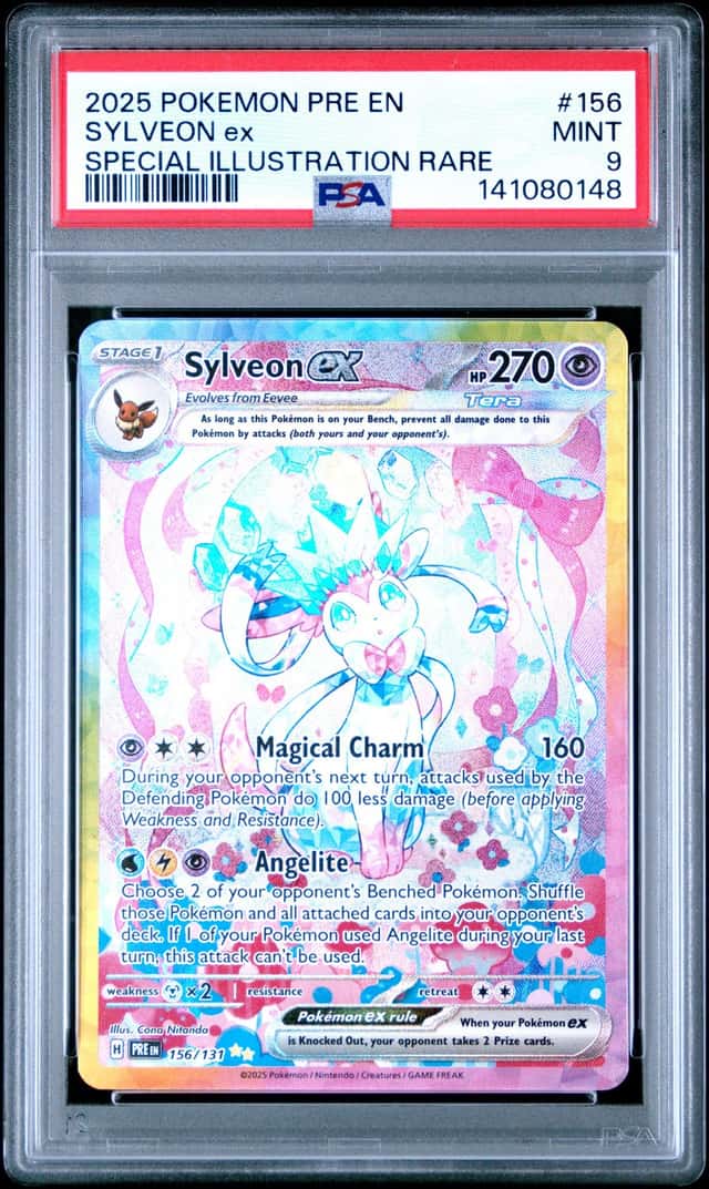 SYLVEON EX 2025 POKEMON PRE EN 156/131 SPECIAL ILLUSTRATION RARE PSA 9 Q3963-5