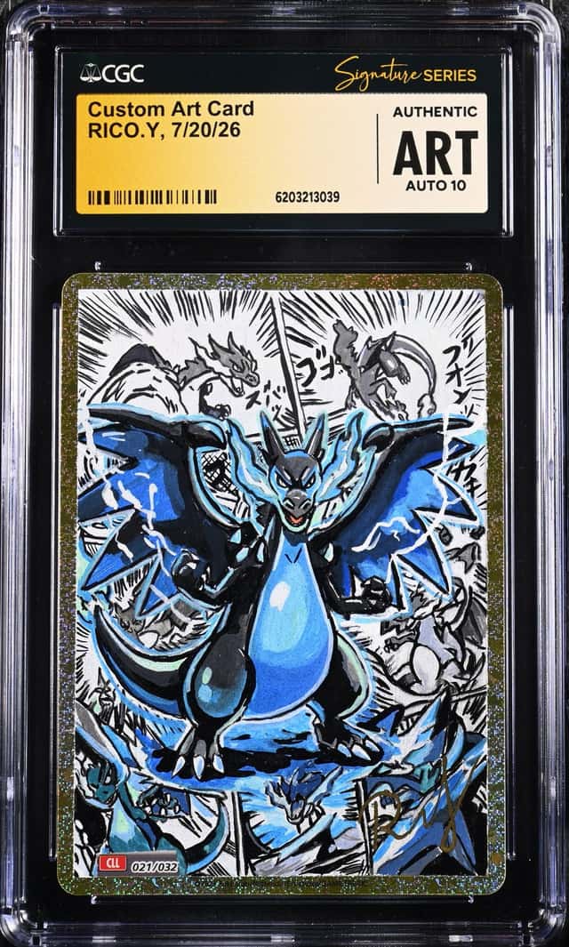 RICO Y Signed Sketched Pokemon Custom Art Card CGC ART Authentic w/ AUTO 10