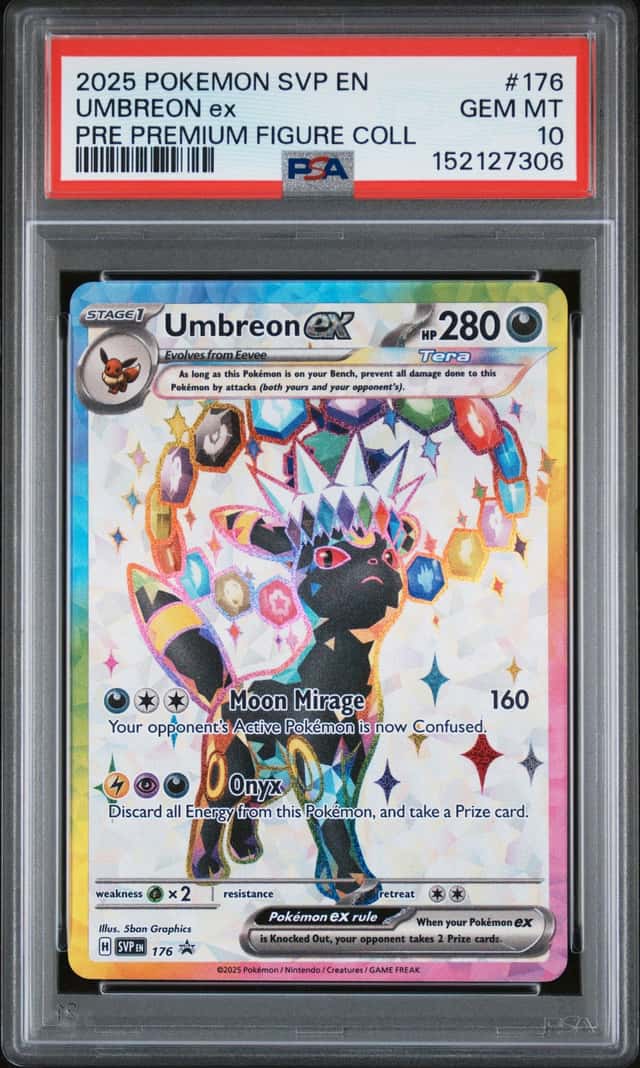 2025 Pokémon SVP EN Umbreon ex Pre Premium Figure Coll #176 PSA 10 GEM MT