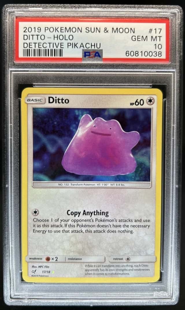 2019 Pokemon Sun & Moon Detective Pikachu Ditto Holo #17/18 PSA 10 GEM MINT