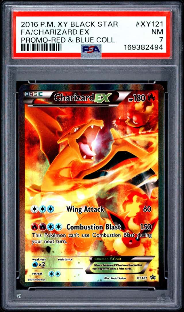 2016 POKEMON XY BLACK STAR PROMO #XY121 FULL ART/CHARIZARD EX PSA 7