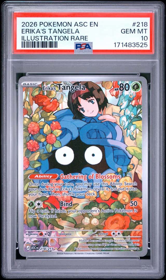 2026 POKEMON ASC EN-ASCENDED HEROES ILLUSTRATION RARE ERIKA'S TANGELA PSA 10