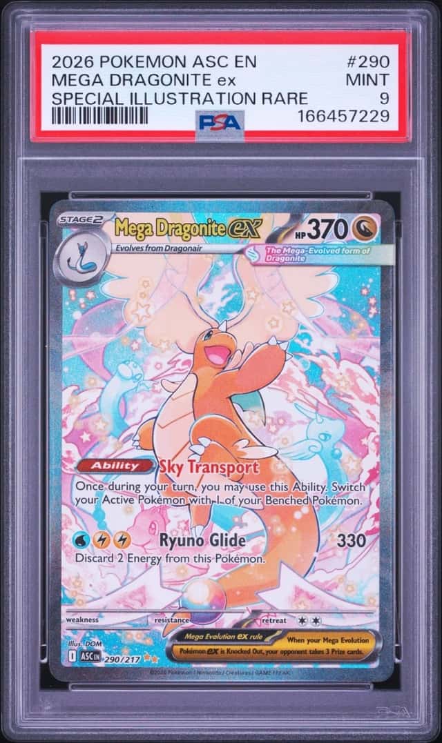 2026 POKEMON ASCENDED HEROES SPECIAL ILLUSTRATION RARE MEGA DRAGONITE EX PSA 9
