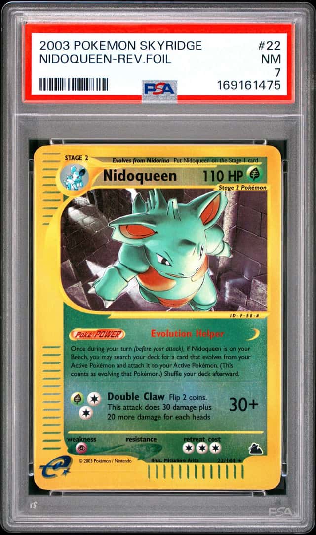 Pokemon Nidoqueen Reverse Holo Skyridge 22/144 PSA 7